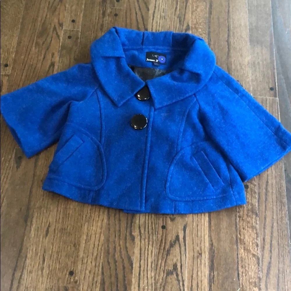 Forever 21 Big Button Cropped Peacoat